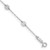 14K White Gold Polished 4.75mm Disc 9-Station 9 inch Anklet Plus 1 inch Heart Dangle Extender