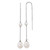 14k White Gold Polished 4-5mm Near Round and 7-8mm Teardrop White Freshwater Cultured Pearl and Chain Threader Earrings