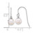 14k White Gold Polished 6-7mm Round White Freshwater Culture Pearl Dangle Shepherd Hook Earrings