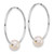14k White Gold Polished 6-7mm Semi-Round White Freshwater Cultured Pearl Endless Hoop Earrings
