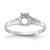 14k White Gold Polished 6x4 Pear Filigree Gemstone Ring Mounting