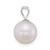14k White Gold Polished 8-9mm Round White Freshwater Cultured Pearl Pendant