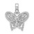 14K White Gold Polished and Beaded Butterfly Charm