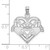 14K White Gold Polished and Beaded Claddagh In Heart Charm