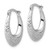 14K White Gold Polished and Diamond-cut Hoop Earrings
