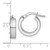 14k White Gold Polished and Grooved 4.00 x 15mm Tube Hoop Earrings