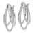 14k White Gold Polished and Textured Circle Hoop Earrings