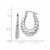 14k White Gold Polished and Textured Oval Hoop Earrings - TH-231DAA82-5824