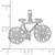 14K White Gold Polished Bicycle Charm