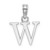 14K White Gold Polished Block Letter W Initial Pendant