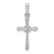 14k White Gold Polished Center Flower Cross Pendant