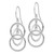 14k White Gold Polished Circles Dangle Earrings