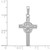 14k White Gold Polished Claddagh Cross Pendant