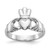 14k White Gold Polished Claddagh Ring - CH-95584361-8438