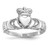 14k White Gold Polished Claddagh Ring - K5-8A4BF5CA-7346
