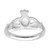 14K White Gold Polished Claddagh Ring - R1-B0349578-7232