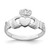 14k White Gold Polished Claddagh Ring - R8-F45F97FC-1782