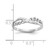14K White Gold Polished Criss Cross Pattern Hearts Ring