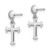 14K White Gold Polished Cross Post Dangle Earrings