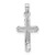 14K White Gold Polished Cross With Striped Border Pendant - K5-F26A5CAA-5707