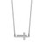14k White Gold Polished Cut-out Sideways Cross 19 inch Necklace