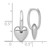 14k White Gold Polished Dangle Puffed Heart Hinged Hoop Earrings