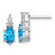 14K White Gold Polished Diamond and Blue Topaz Twisted Post Earrings