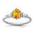 14K White Gold Polished Diamond and Citrine Twisted Ring