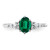 14K White Gold Polished Diamond and Lab Created Emerald Twisted Ring