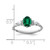 14K White Gold Polished Diamond and Lab Created Emerald Twisted Ring