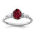 14K White Gold Polished Diamond and Lab Created Ruby Twisted Ring