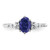 14K White Gold Polished Diamond and Lab Created Sapphire Twisted Ring