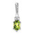 14K White Gold Polished Diamond and Peridot Twisted Chain Slide