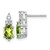 14K White Gold Polished Diamond and Peridot Twisted Post Earrings
