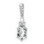 14K White Gold Polished Diamond and White Topaz Twisted Chain Slide
