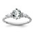 14K White Gold Polished Diamond and White Topaz Twisted Ring