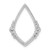 14k White Gold Polished Diamond Bezel Set Teardrop Chain Slide