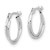 14k White Gold Polished Diamond Cut Double Hoops
