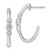 14K White Gold Polished Diamond Fashion J-Hoop Post Earrings