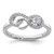 14K White Gold Polished Diamond Infinity Ring