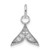 14K White Gold Polished Diamond Whale Tail Charm