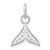 14K White Gold Polished Diamond Whale Tail Charm
