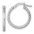 14k White Gold Polished Diamond-cut Textured 2.00 x 18mm Tube Hoop Earrings