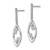14k White Gold Polished Fancy Dangle Diamond  Post Earrings