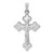 14k White Gold Polished Fleur de Lis Crucifix Pendant