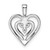 14k White Gold Polished Heart Diamond Pendant