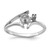 14k White Gold Polished Pearl & Diamond Ring Mounting