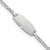 14k White Gold Polished Semi-Solid Chain/Solid Plate Anchor Link Oval 18.5x8.5mm Plate 6 inch Baby/Child ID Bracelet
