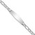 14K White Gold Polished Semi-Solid Chain/Solid Plate Figaro Link Soft Diamond Shape 34x10mm Plate 8 inch ID Bracelet