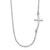 14k White Gold Polished Small Sideways Curved Cross 19 inch Necklace